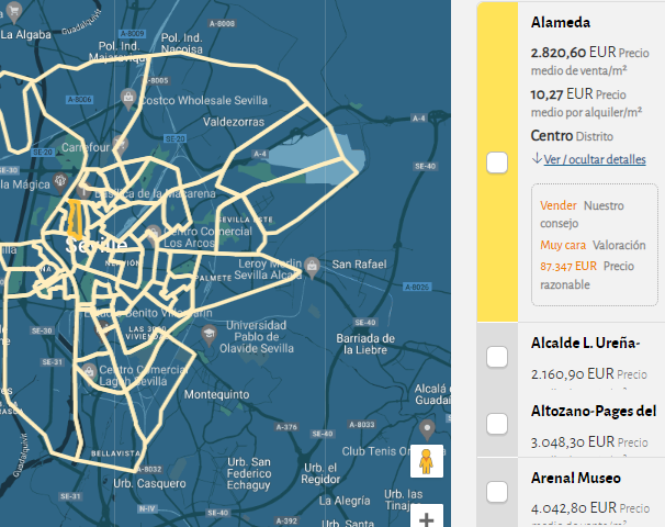 Información por barrios de Sevilla OCU